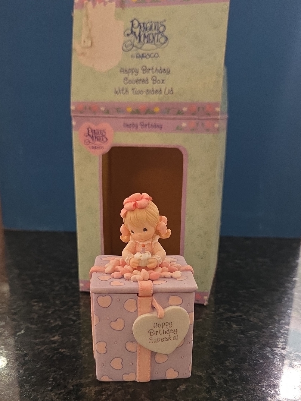 Precious Moments Happy Birthday Covered Box - Girl 2000